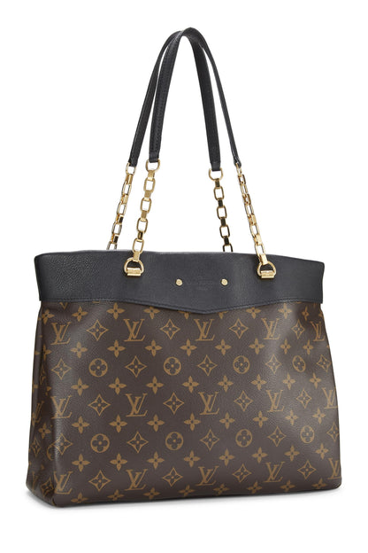 Louis Vuitton, sac cabas Pallas en toile monogram noire d'occasion, noir