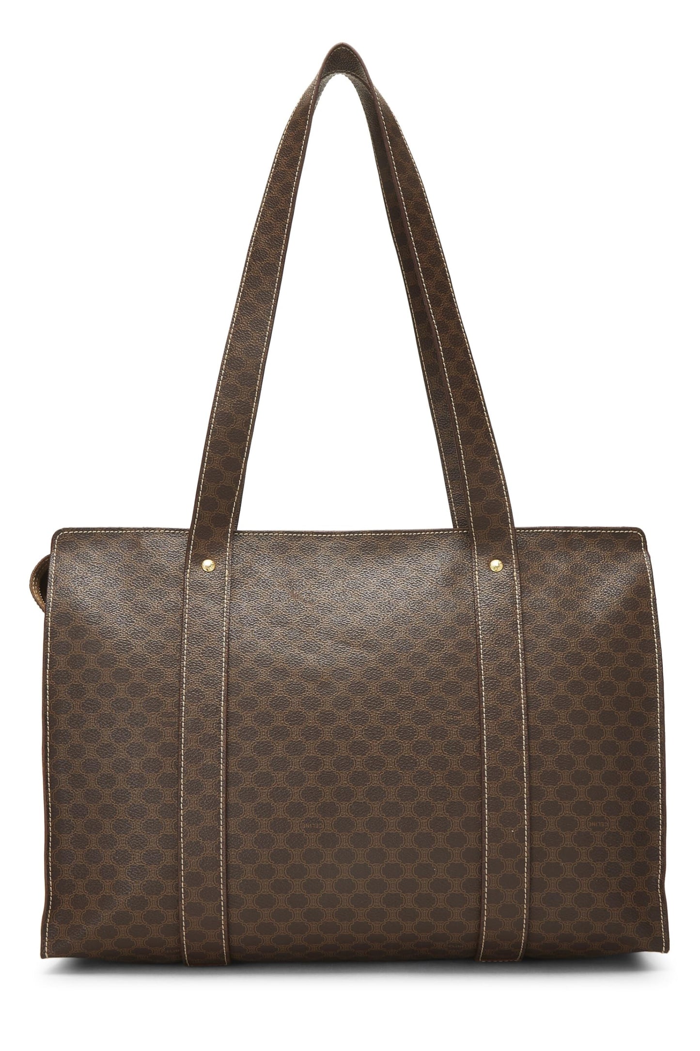 Céline, Pre-Loved Brown Macadam Tote, Brown