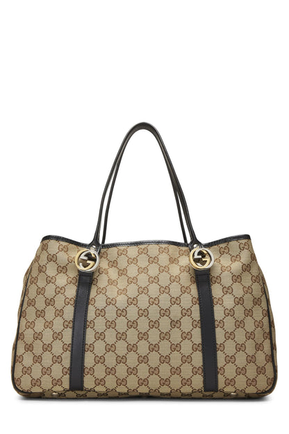 Gucci, sac fourre-tout Twins en toile GG noir d'occasion, noir