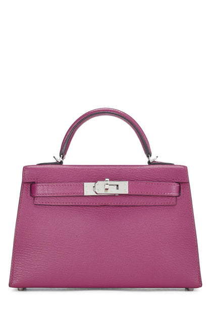 Hermès, Pre-Loved Rose Pourpre Chevre Kelly Sellier 20 Mini, Rose Purple