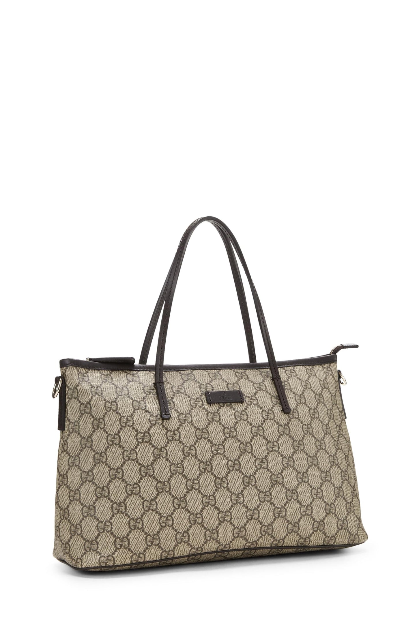 Gucci, sac fourre-tout zippé en toile GG Supreme d'origine d'occasion, marron