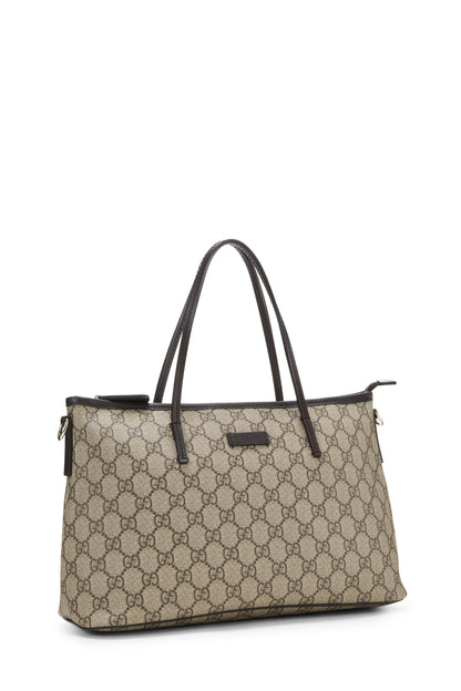 Gucci, Pre-Loved Original GG Supreme Canvas Zip Tote, Brown