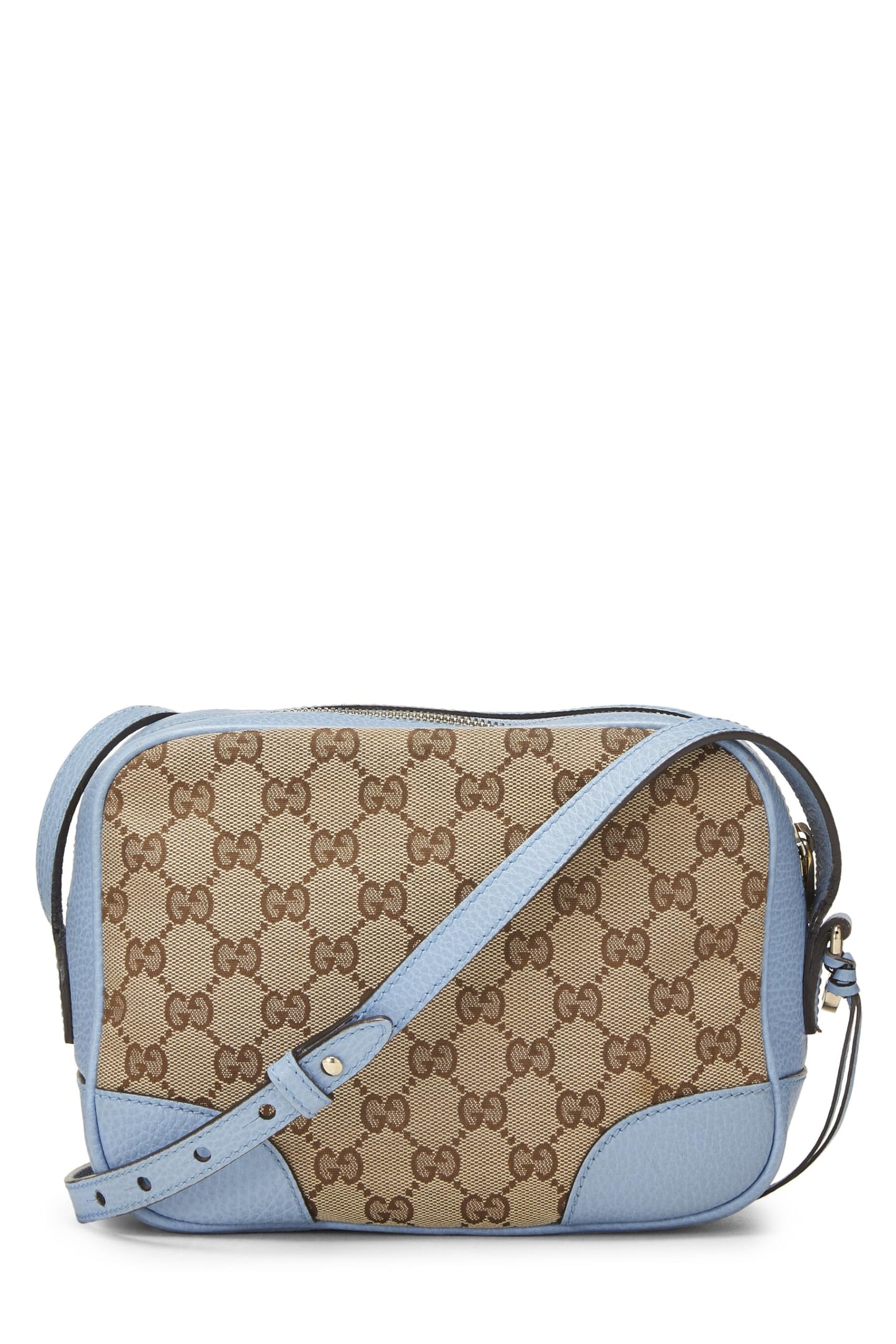 Gucci, sac à bandoulière Bree en toile GG bleu d'occasion, bleu