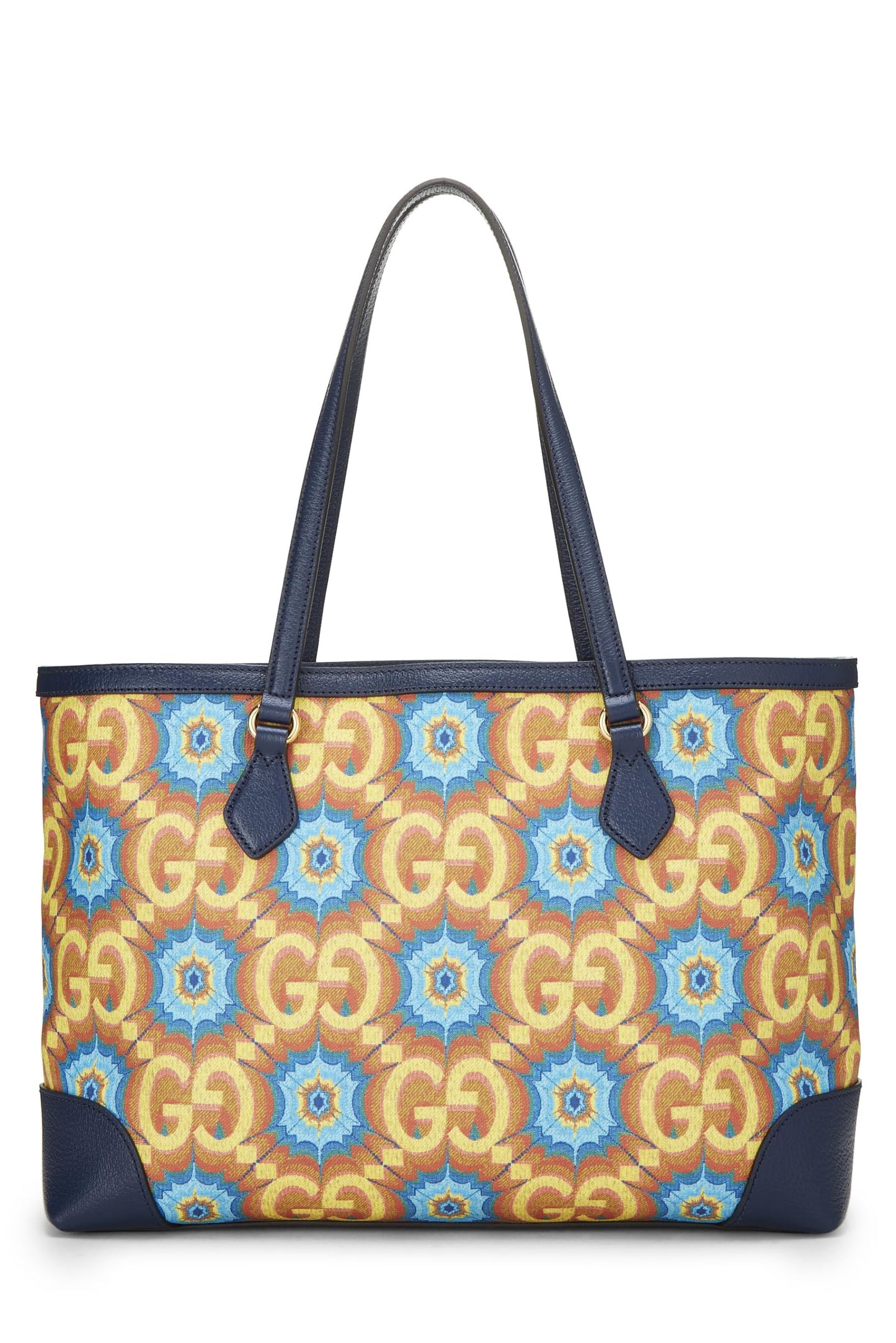 Gucci, Pre-Loved Navy Coated Canvas Kaleidoscope Ophidia Tote, Navy