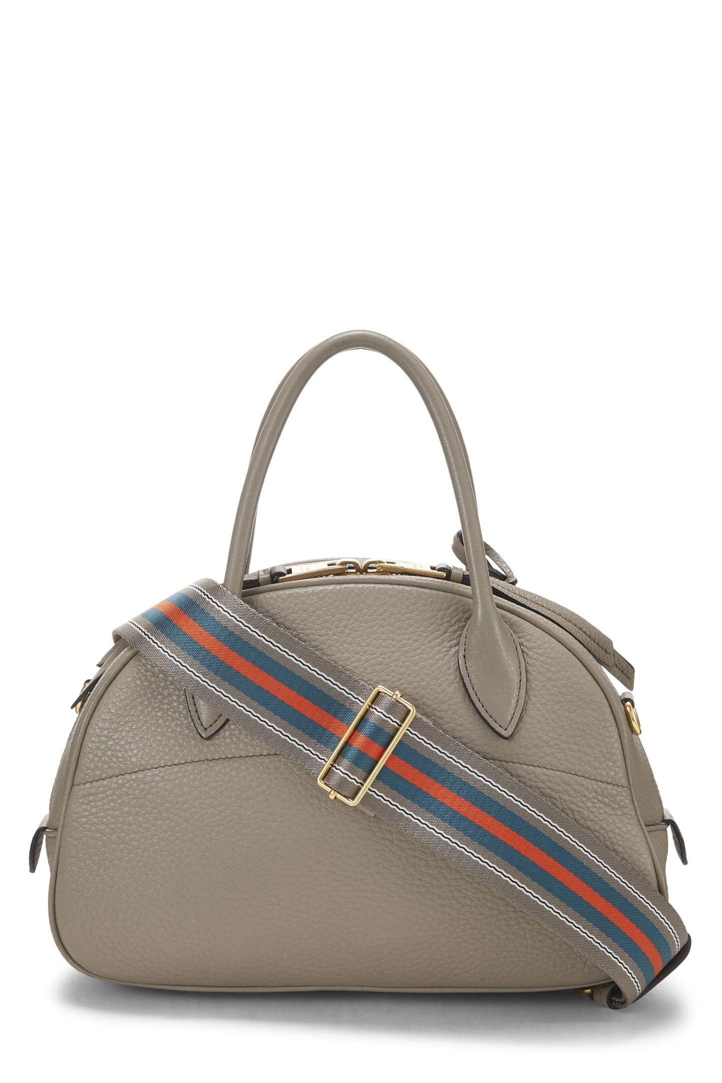 Prada, Bowler convertible pequeño Vitello Daino gris Pre-Loved, Gris