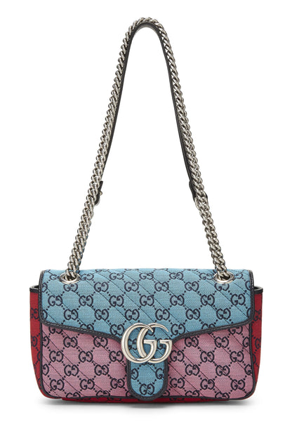 Gucci, sac à bandoulière Marmont en toile GG multicolore d'occasion, petit modèle, multicolore