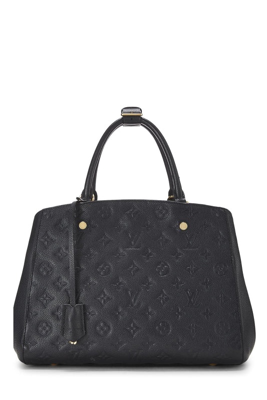 Louis Vuitton, Monograma negro Pre-Loved Empreinte Montaigne MM, Negro