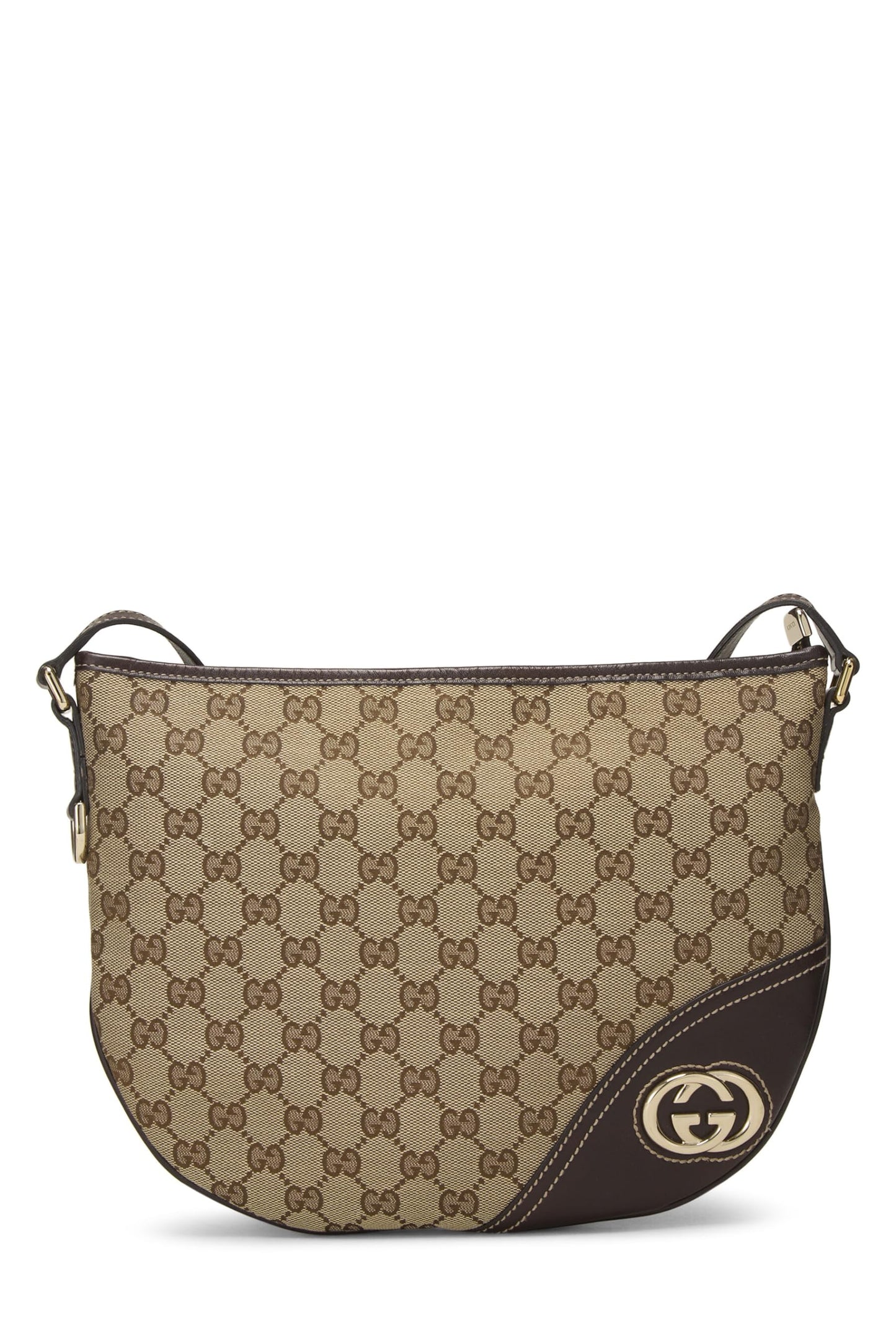 Gucci, Pre-Loved Brown Original GG Canvas Britt Messenger, Brown