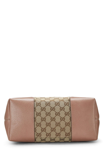 Gucci, sac à main Bree en toile GG rose d'occasion, rose