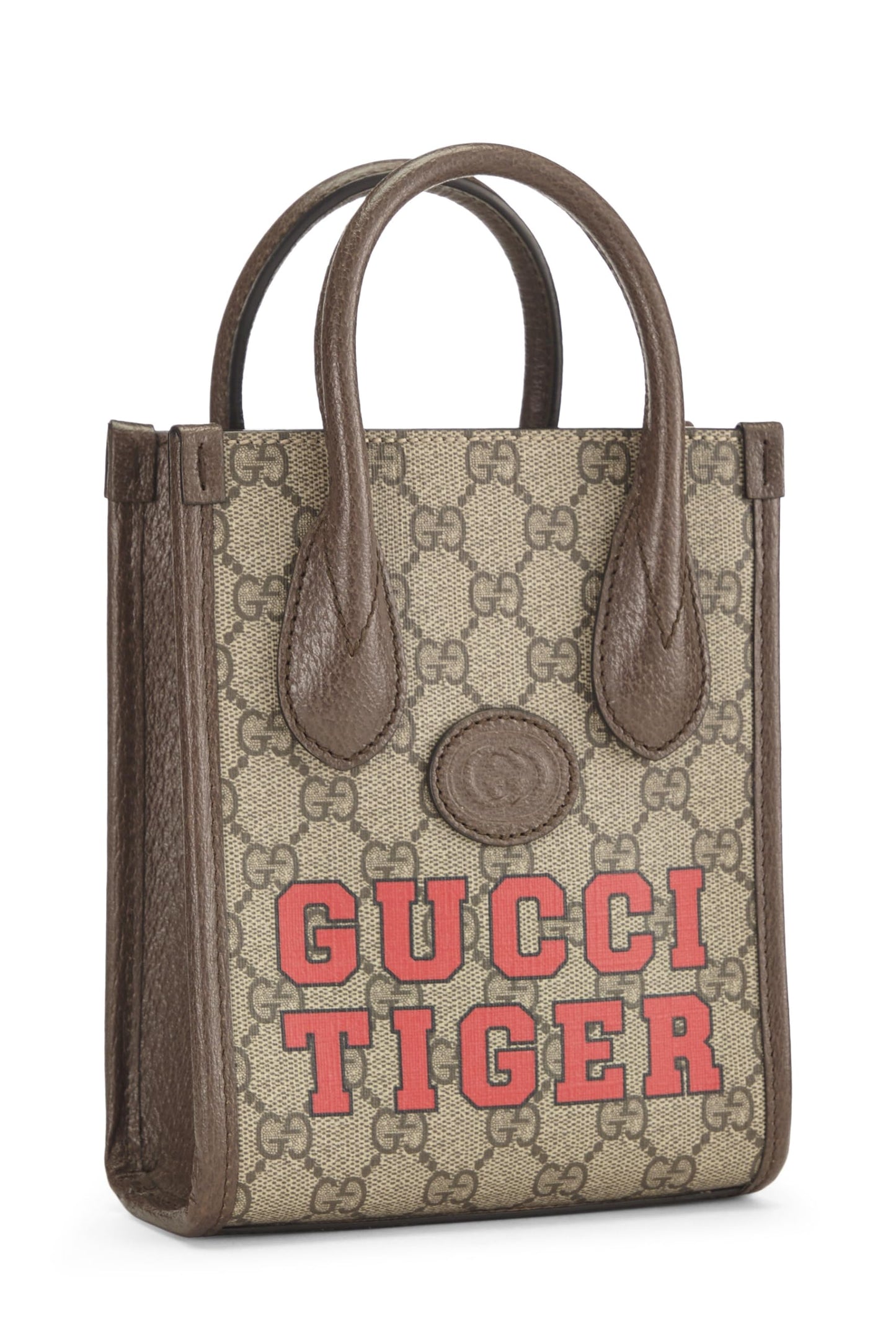 Gucci, Pre-Loved Brown GG Supreme Canvas Tiger Tote Mini, Brown