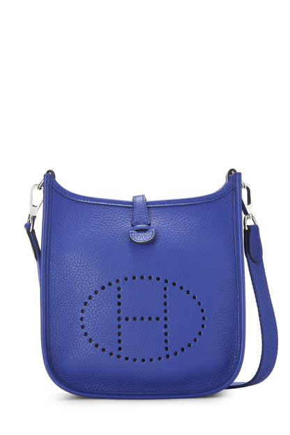 Hermès, Pre-Loved Blue Royal Clemence Evelyne Amazone TPM, Blue Electric