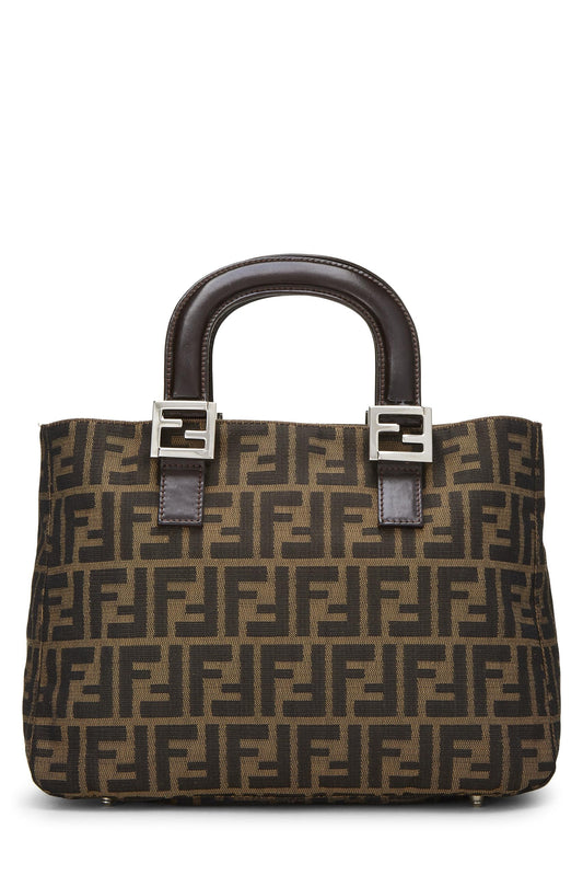 Fendi, Bolso pequeño de lona Zucca marrón Pre-Loved, Marrón