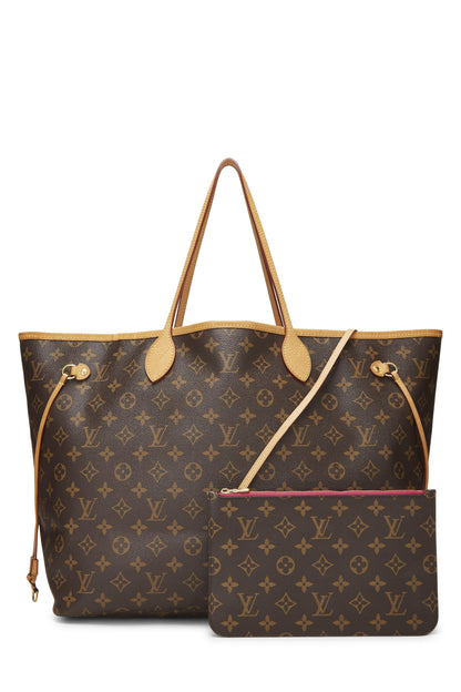 Louis Vuitton, Lona con monograma rosa Pre-Loved Neo Neverfull GM, Rosa