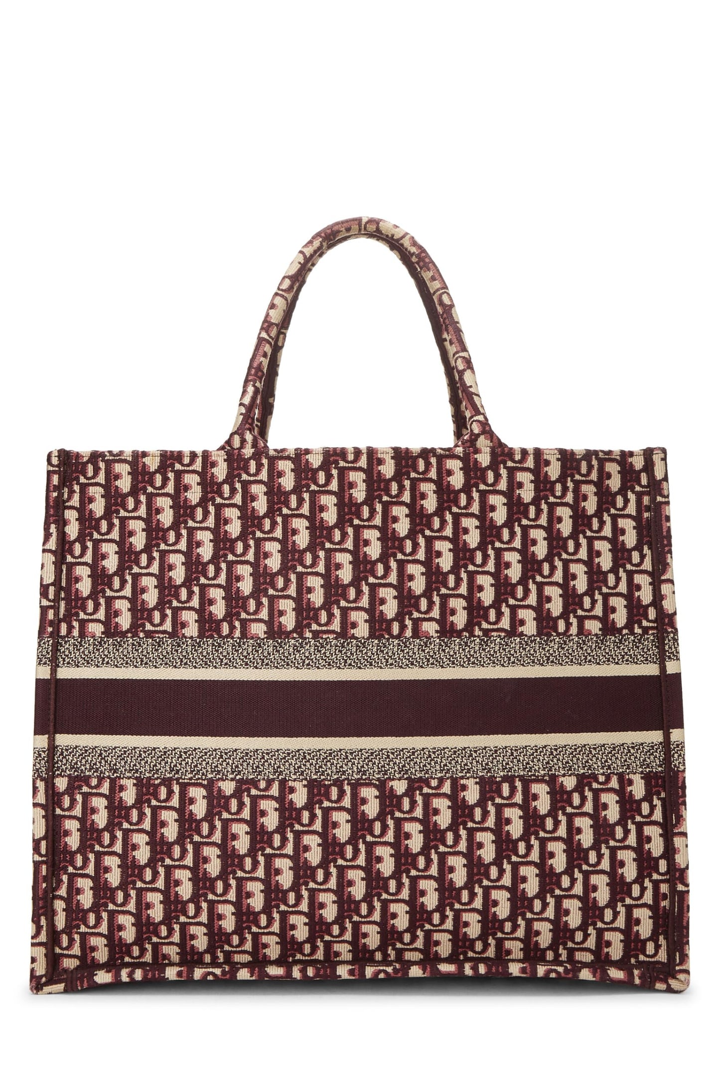 Dior, Sac fourre-tout Trotter en toile bordeaux d'occasion, grand modèle, bordeaux