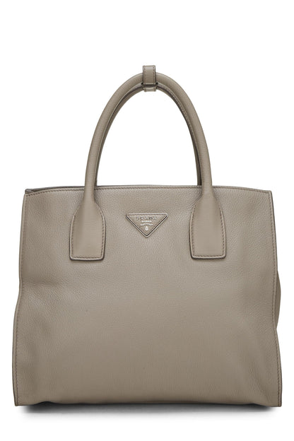 Prada, Cabas convertible Vitello Daino gris pré-aimé, Gris