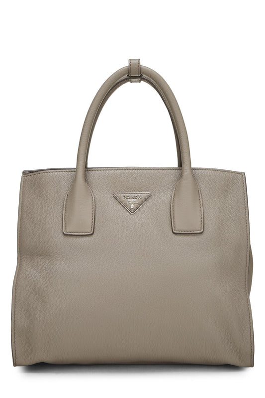 Prada, Cabas convertible Vitello Daino gris pré-aimé, Gris