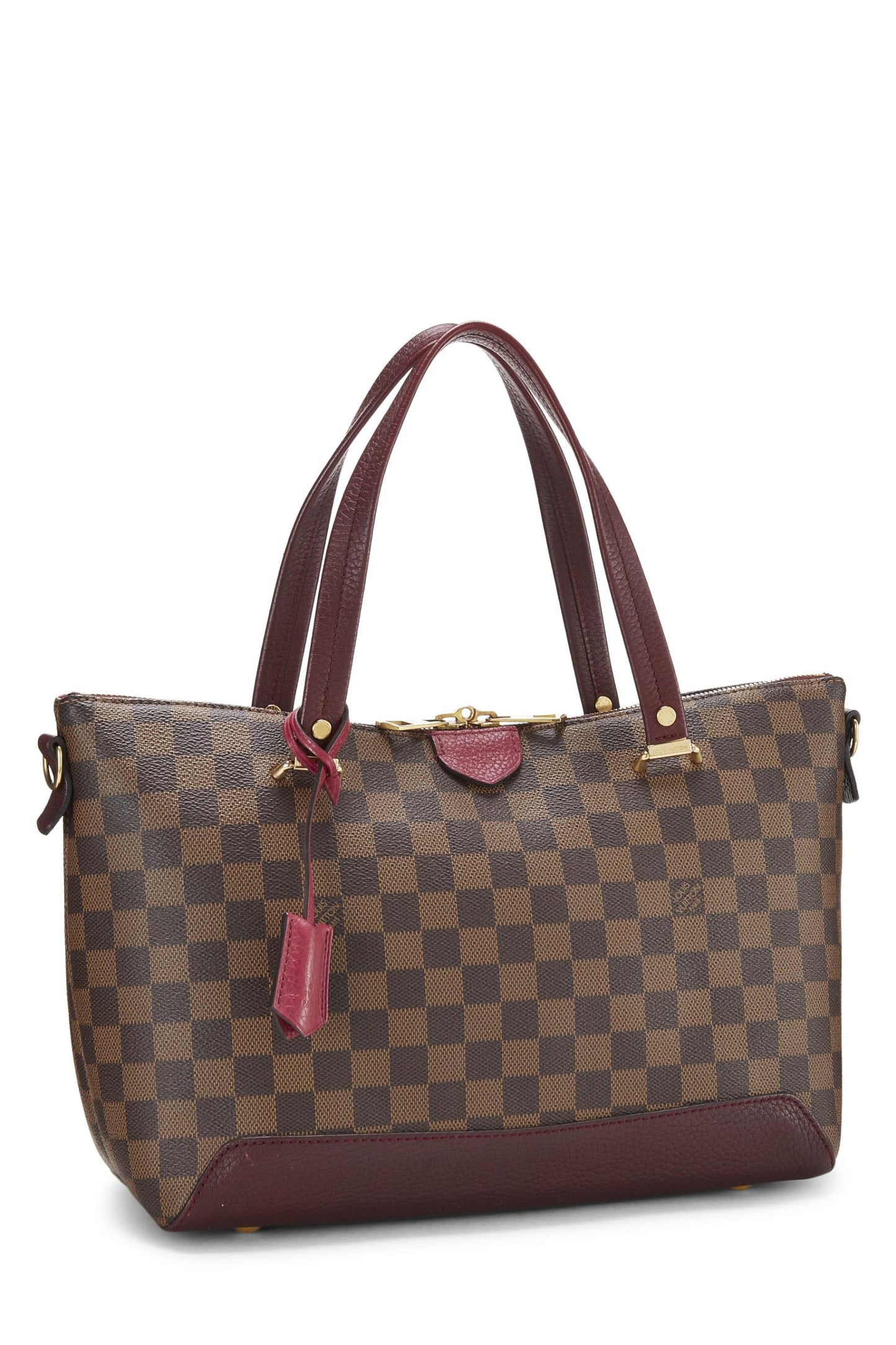 Louis Vuitton, sac fourre-tout Hyde Park Damier Ebene d'occasion, bordeaux