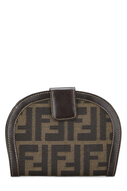 Fendi, portefeuille en toile marron Zucca d'occasion, marron