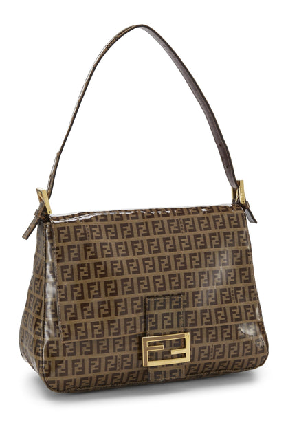 Fendi, Pre-Loved Brown Zucchino Vinyl Mama, Marrón