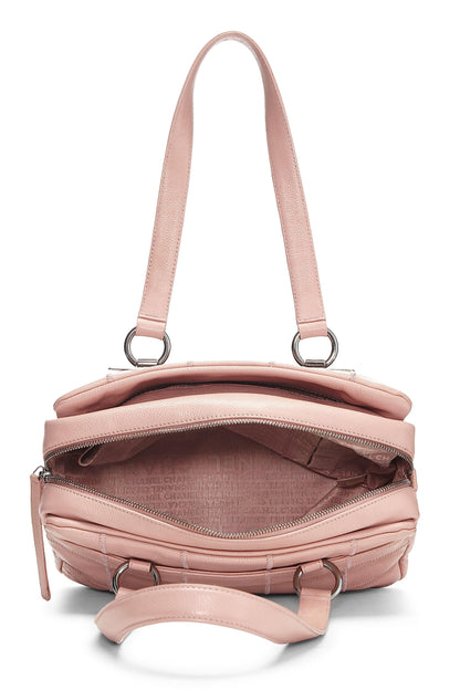 Chanel, sac Boston en chocolat rose Soft Caviar d'occasion, rose