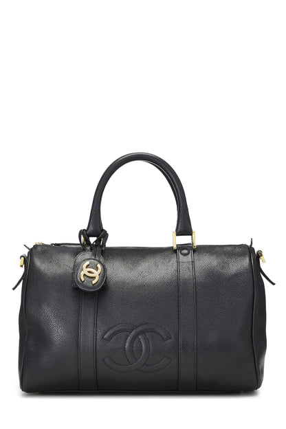 Chanel, Boston Black Caviar Small d'occasion, noir