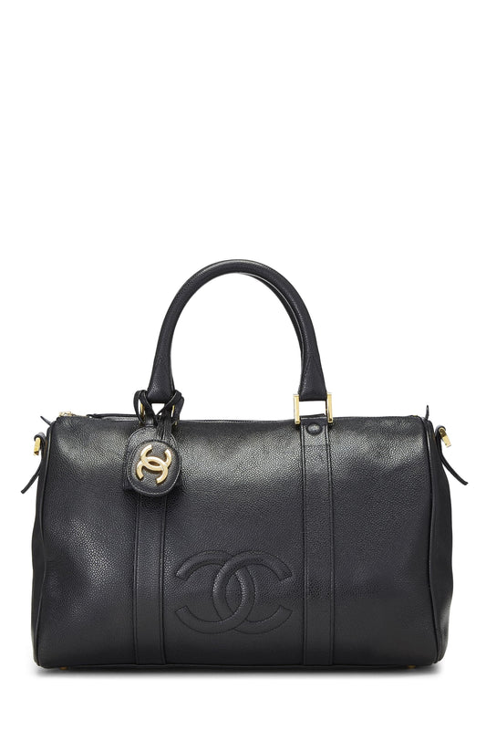 Chanel, Pre-Loved Black Caviar Boston Small, Black