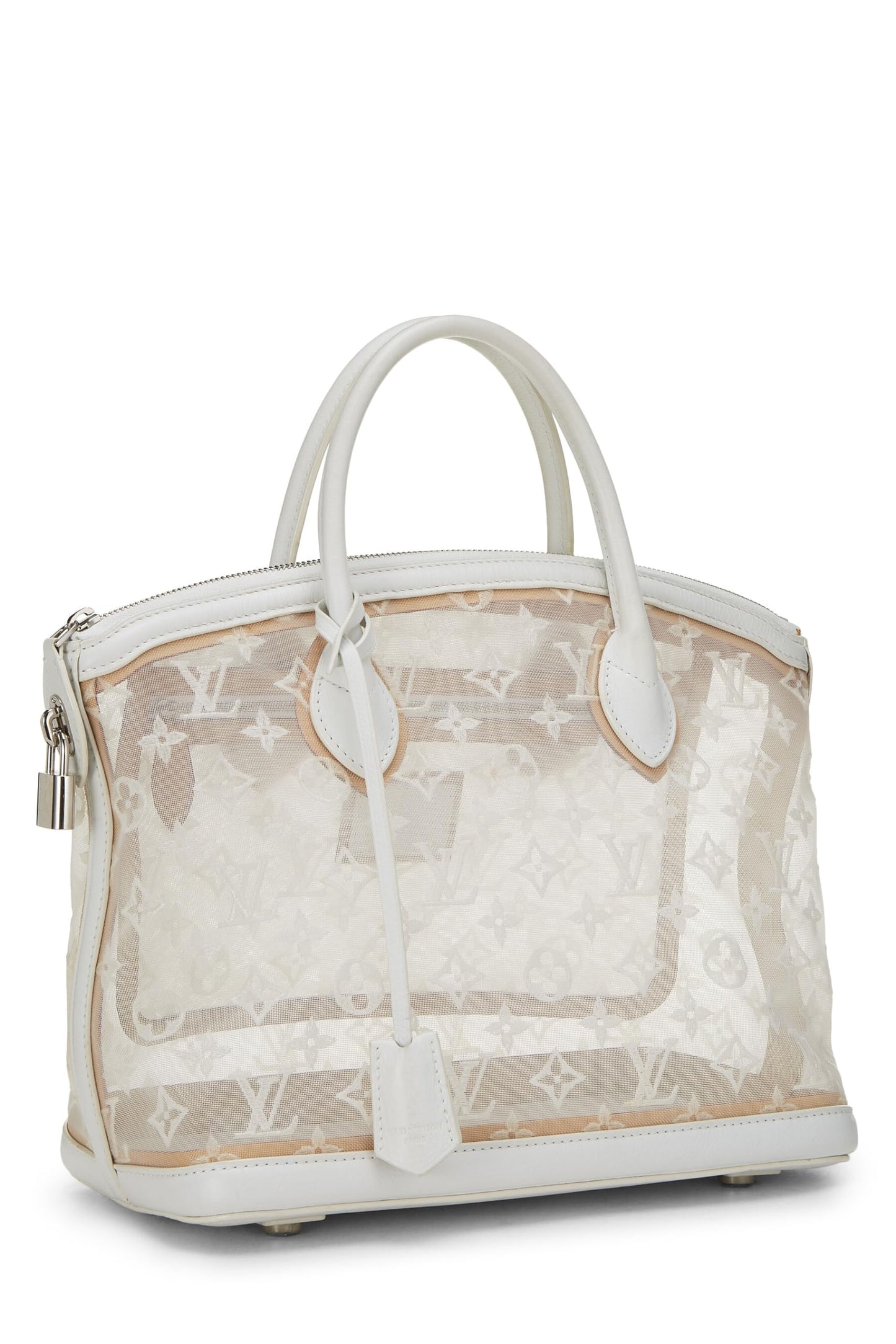 Louis Vuitton, Pre-Loved White Monogram Mesh Transparence Lockit, White