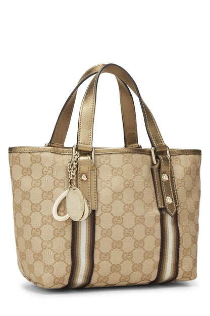 Gucci, Pre-Loved Gold GG Canvas Jolicoeur Tote Small, Gold