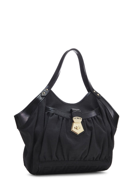 Fendi, sac fourre-tout Zucca Chef noir d'occasion, petit modèle, noir