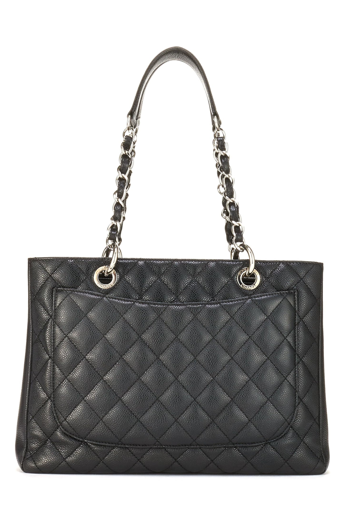 Chanel, Grand sac cabas matelassé noir Caviar d'occasion (GST), noir