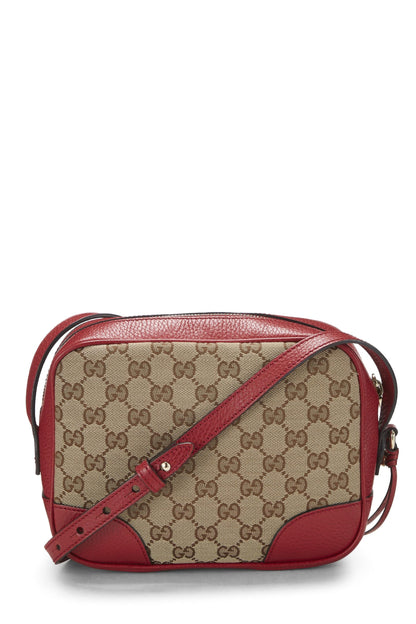 Gucci, Pre-Loved Red Original GG Canvas Bree Crossbody, Red