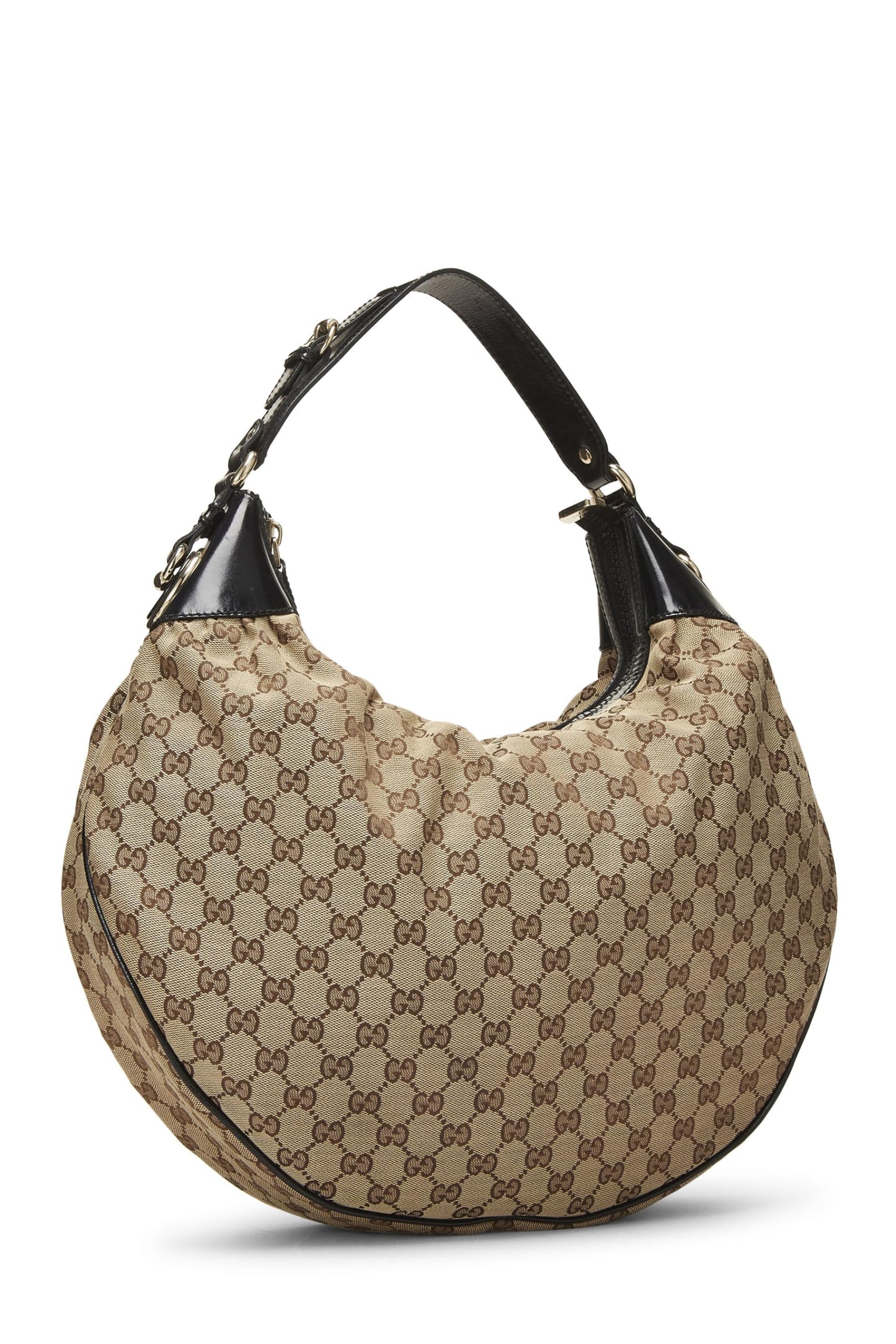 Gucci, sac hobo en toile GG noir d'occasion, noir