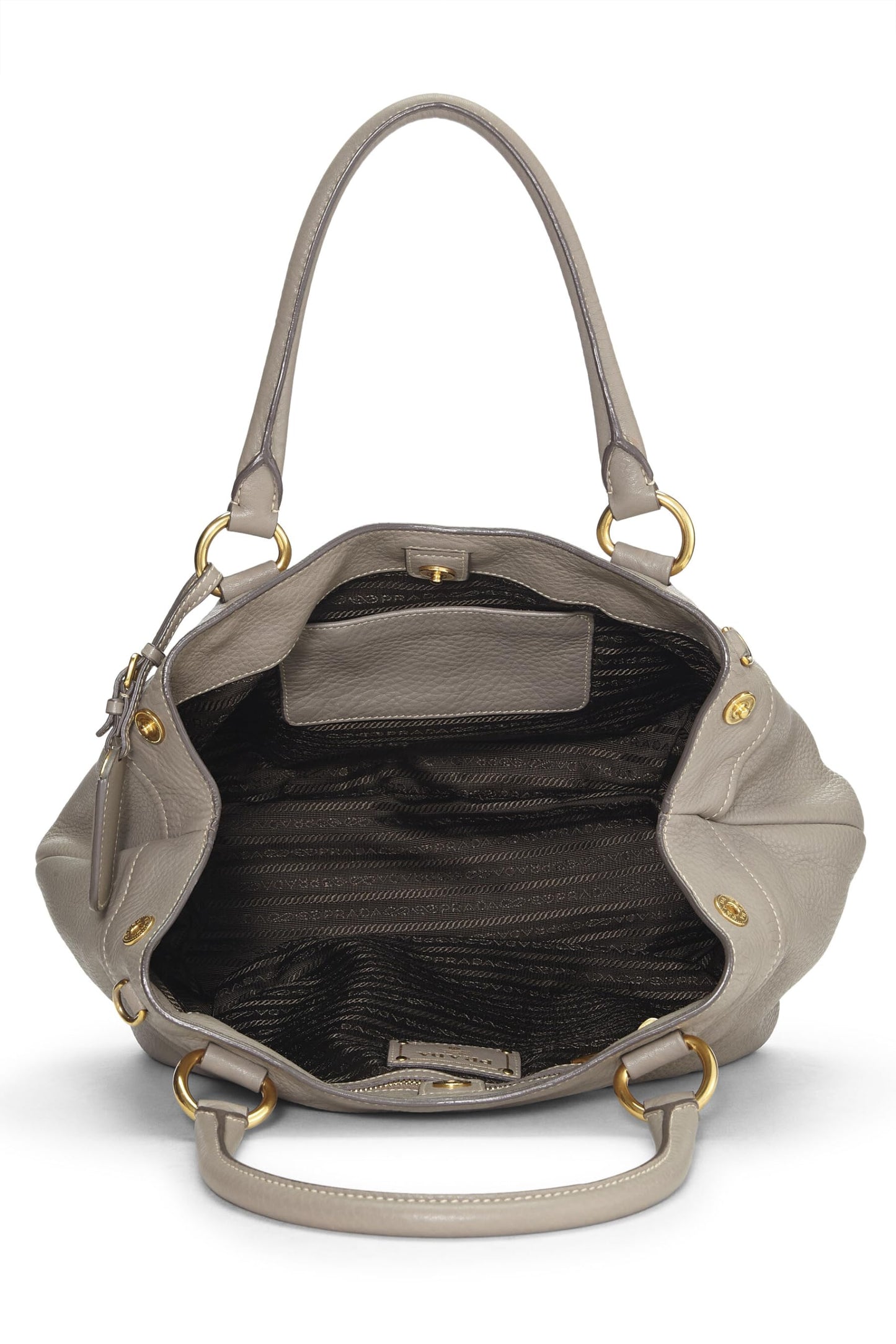 Prada, Pre-Loved Grey Vitello Daino Sacca 2 Manici, Grey