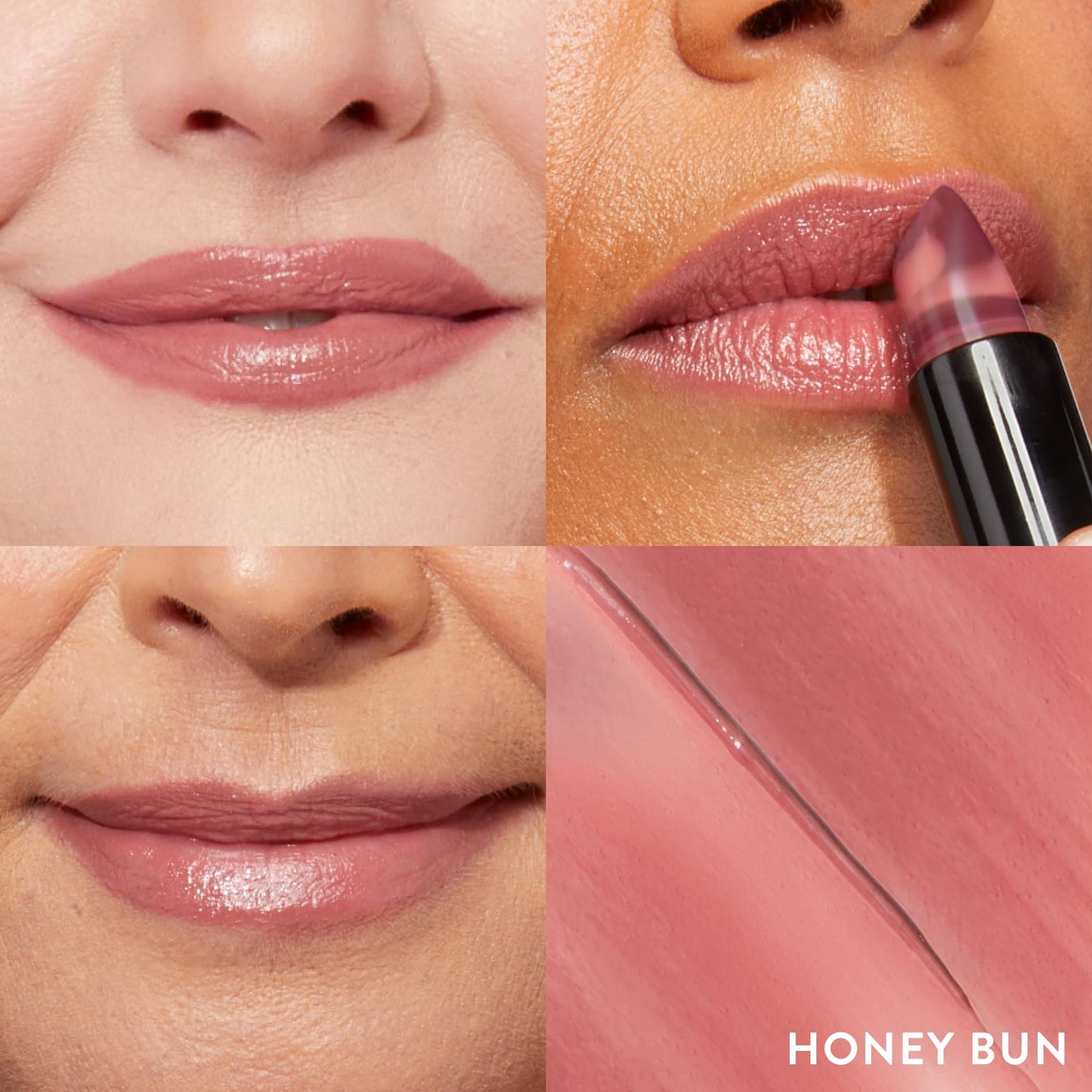 Lápiz labial transparente Italian Marble de LAURA GELLER NEW YORK, Honey Bun + delineador de labios invisible Modern Classic, Radiant Rose