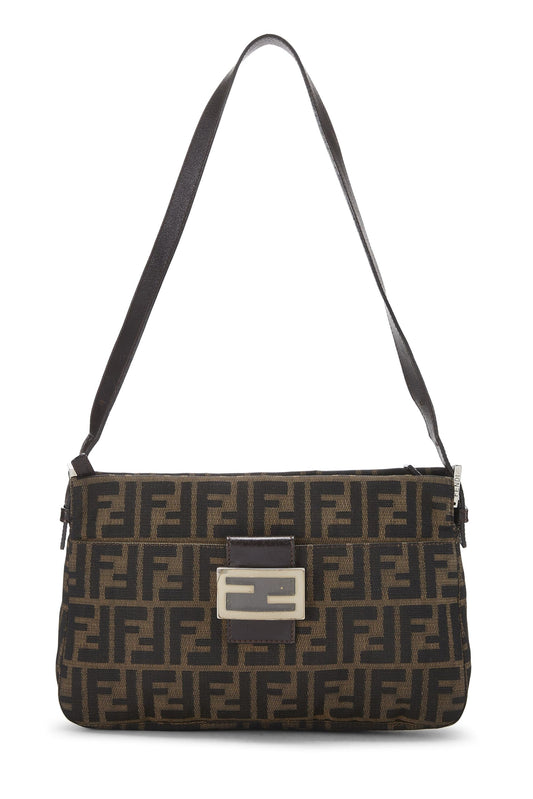 Fendi, sac à bandoulière en toile marron Zucca d'occasion, marron