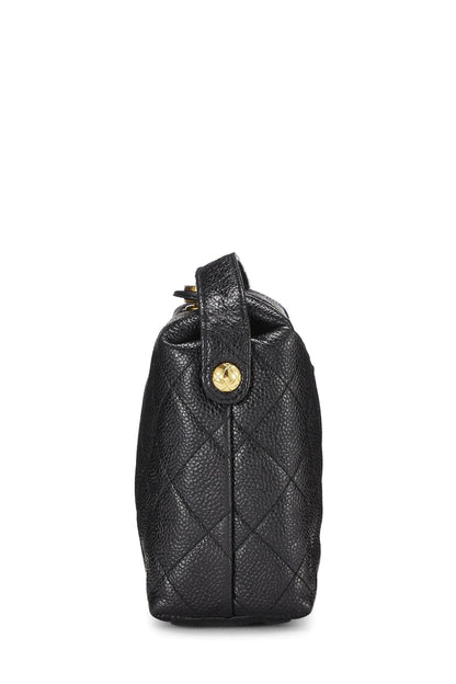 Chanel, Bolso de hombro de caviar negro Pre-Loved, Negro