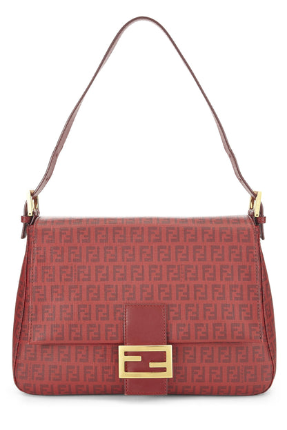 Fendi, Pre-Loved Red Zucchino Coated Canvas Mama, Red