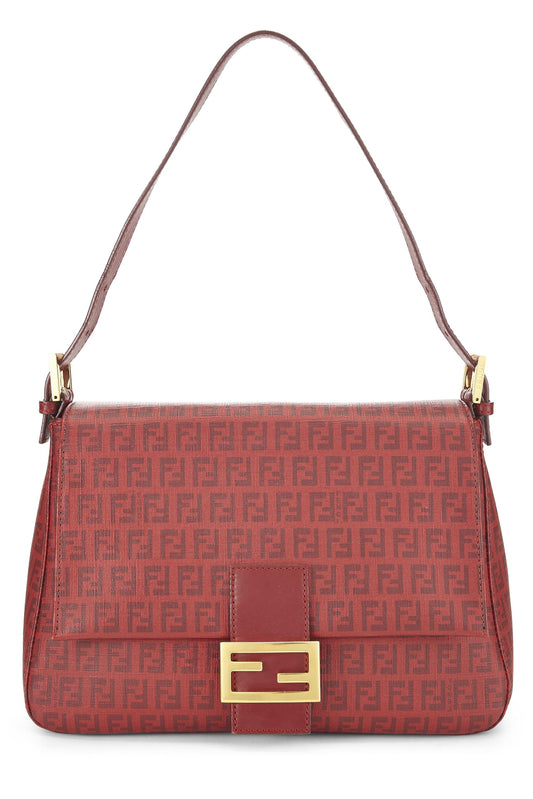 Fendi, Pre-Loved Red Zucchino Coated Canvas Mama, Red