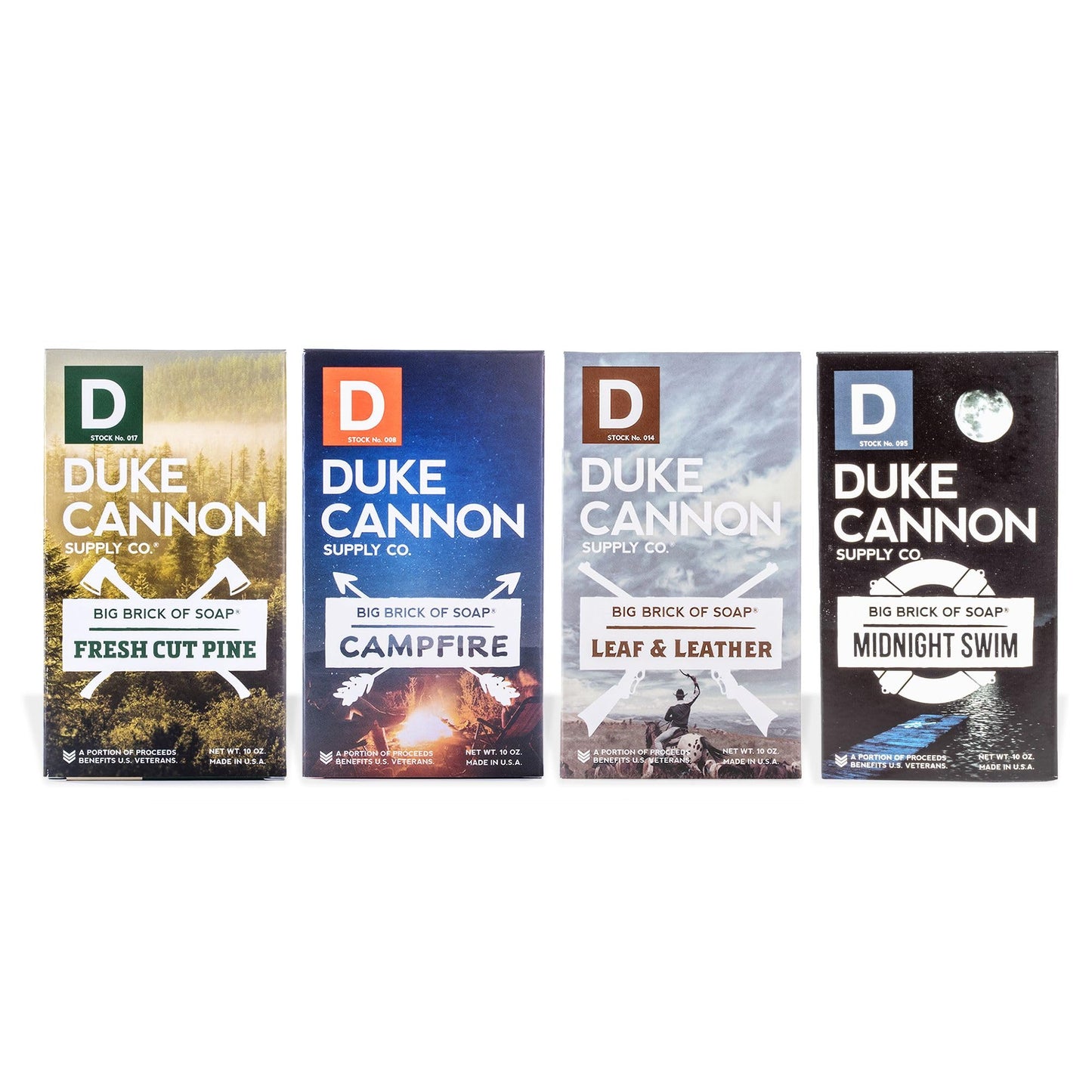 Duke Cannon Supply Co. FRONTIER 40 Big Brick of Soap Bar Variety, Lot de 4 - Extra Large, Parfums Masculins, 10 onces