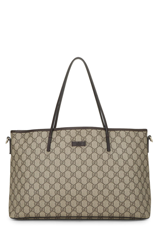 Gucci, sac fourre-tout zippé en toile GG Supreme d'origine d'occasion, marron