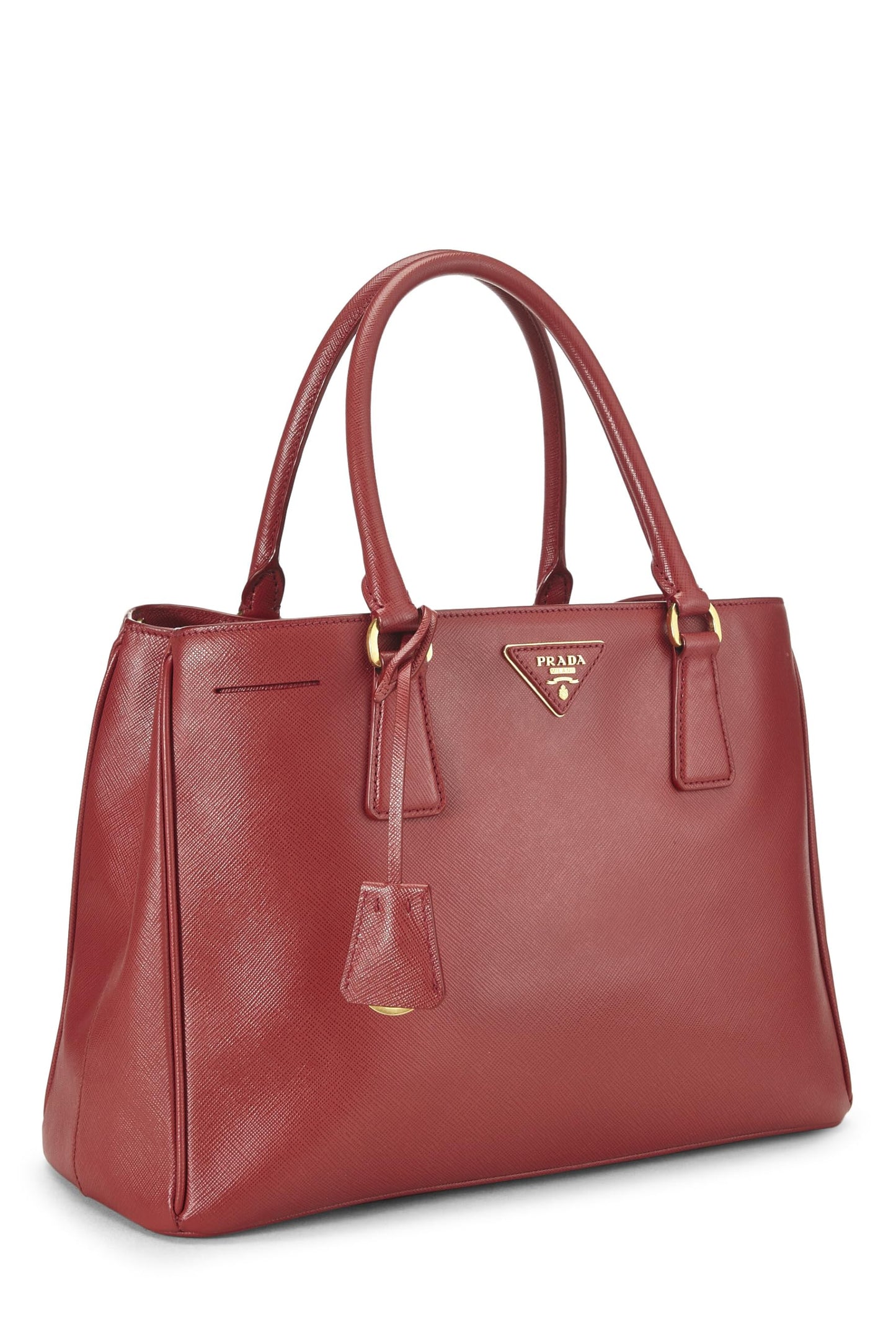 Prada, sac fourre-tout Executive moyen en saffiano rouge d'occasion, rouge