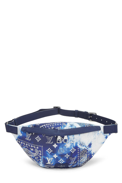 Louis Vuitton, sac banane Discovery Bandana Monogram bleu d'occasion, bleu