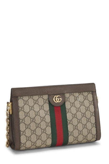 Gucci, Bolso de hombro Ophidia de lona original GG Supreme marrón pre-Loved mediano, Marrón