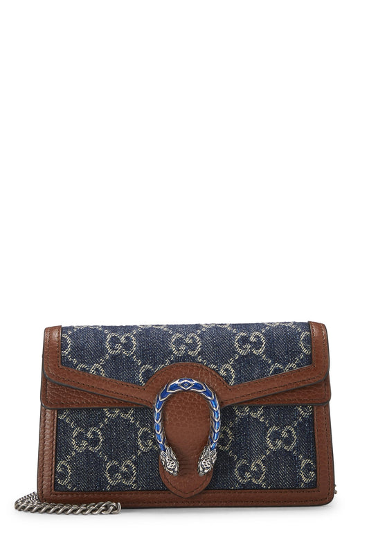 Gucci, Pre-Loved Blue GG Denim Dionysus Shoulder Bag Mini, Blue