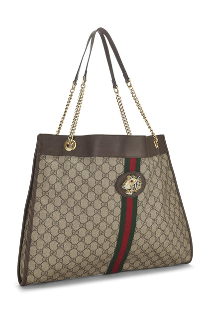 Gucci, sac fourre-tout Rajah en toile GG Supreme Original d'occasion, grand modèle, marron