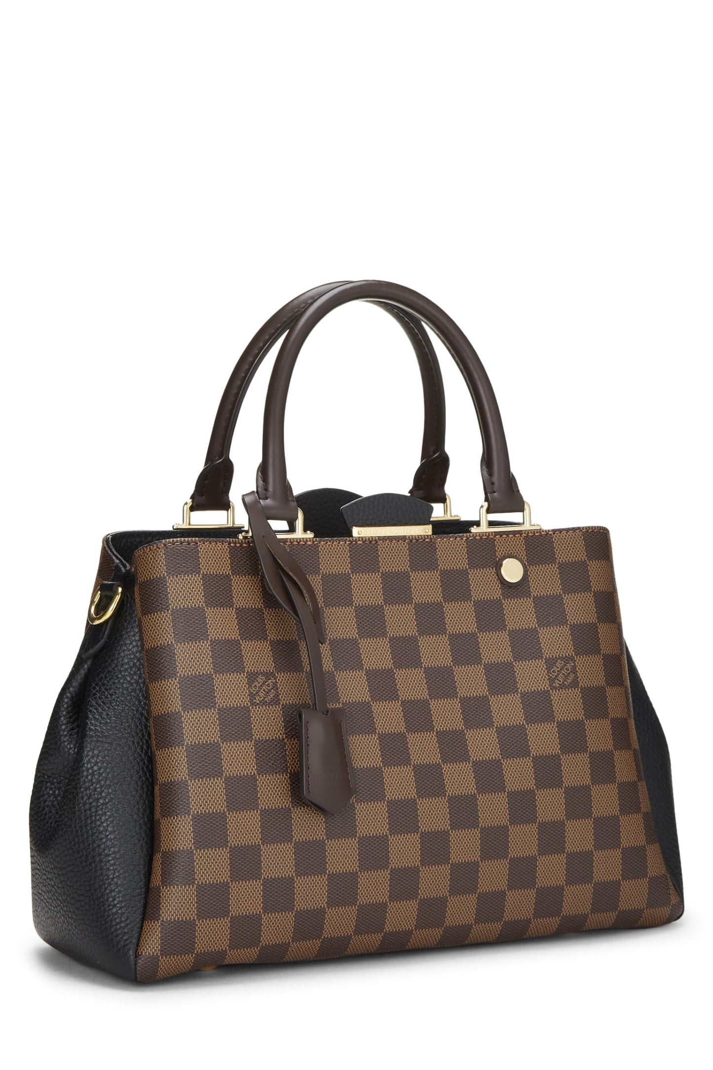 Louis Vuitton, Pre-Loved Damier Ebene Lona y cuero crema Bretaña, Negro