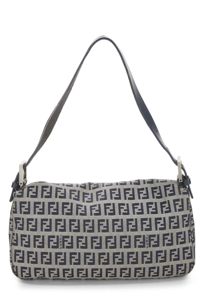 Fendi, Pre-Loved Navy Zucchino Canvas Baguette, Navy