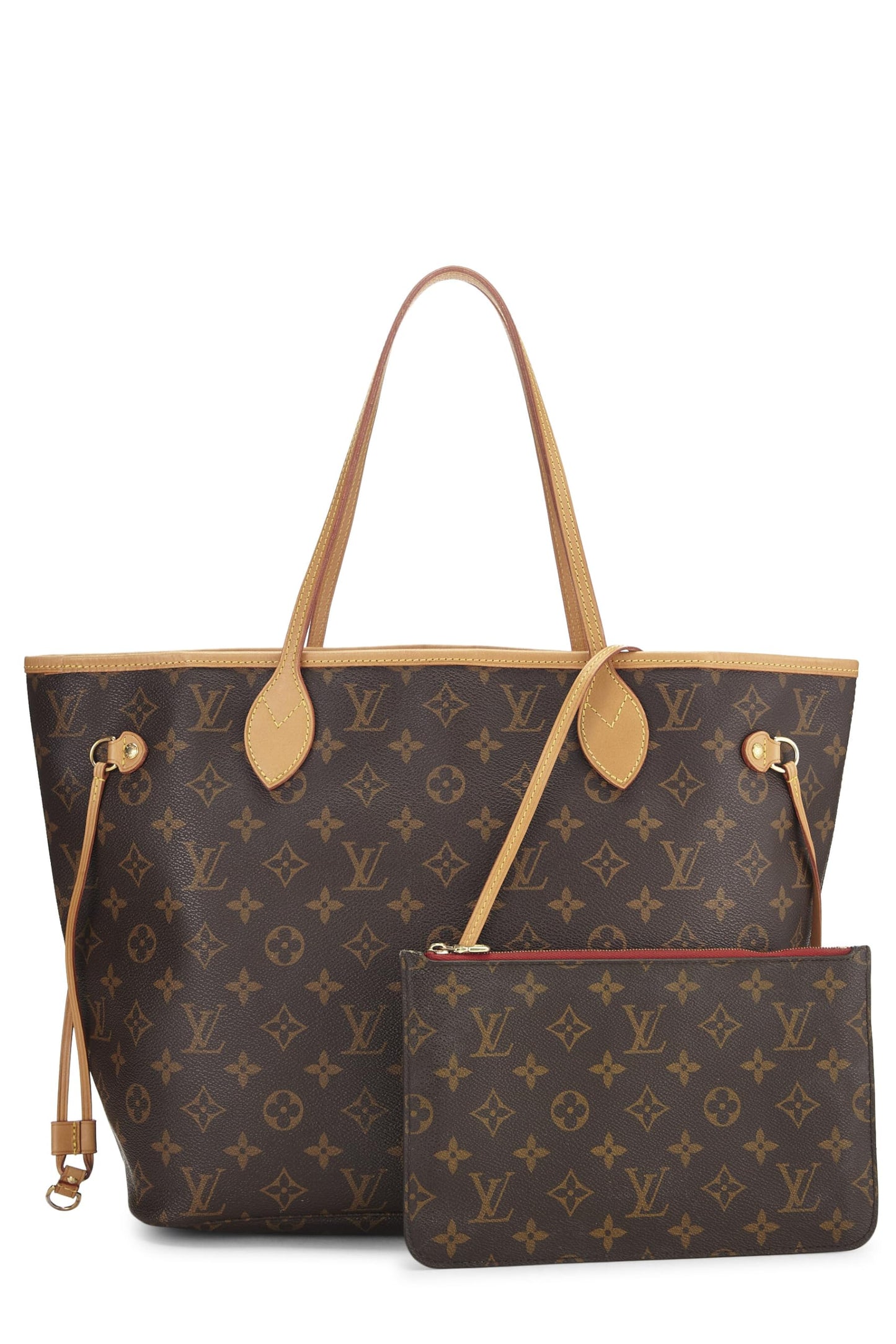 Louis Vuitton, Neverfull MM en toile monogram rouge d'occasion, rouge