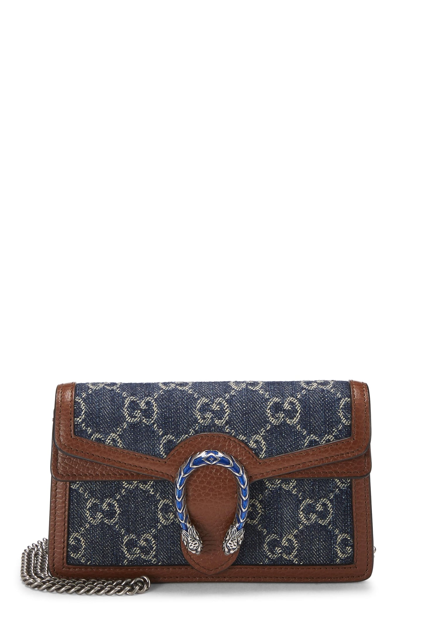 Gucci, Mini sac bandoulière Dionysus en denim bleu GG d'occasion, bleu