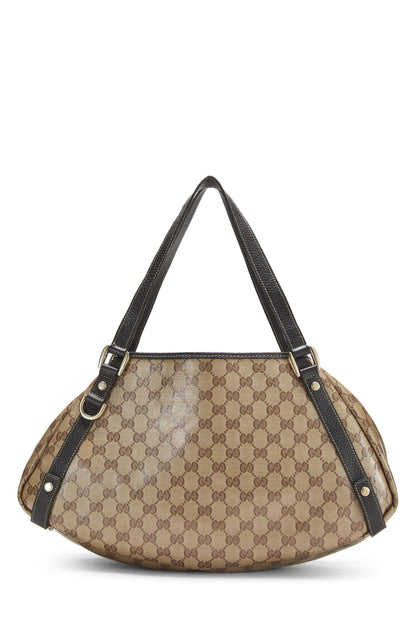 Gucci, Pre-Loved Original GG Crystal Canvas Abbey Tote, Brown